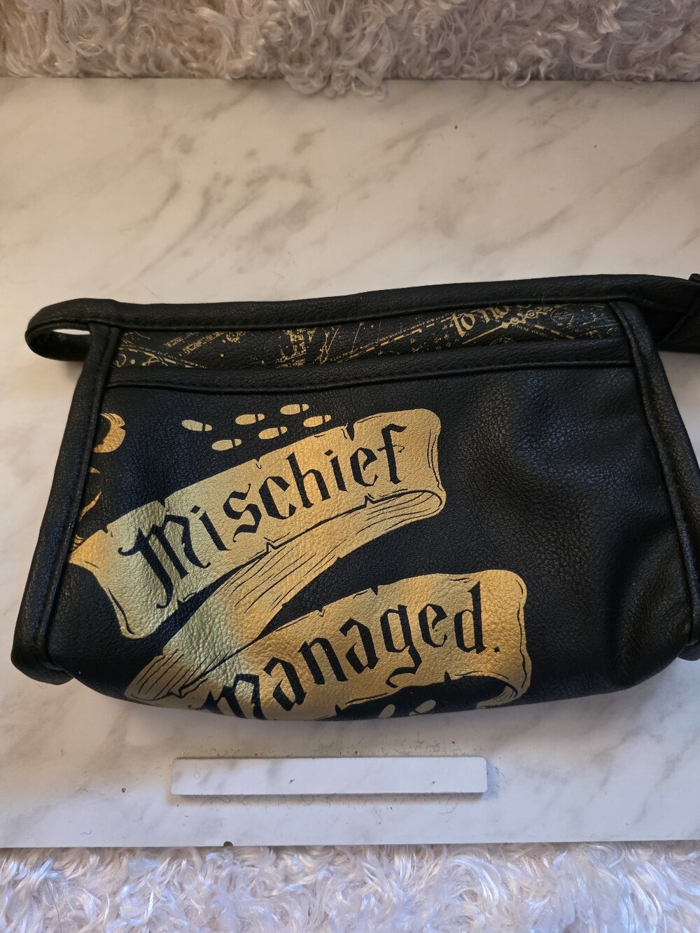 Mischief Managed Black & Gold Mini Bag